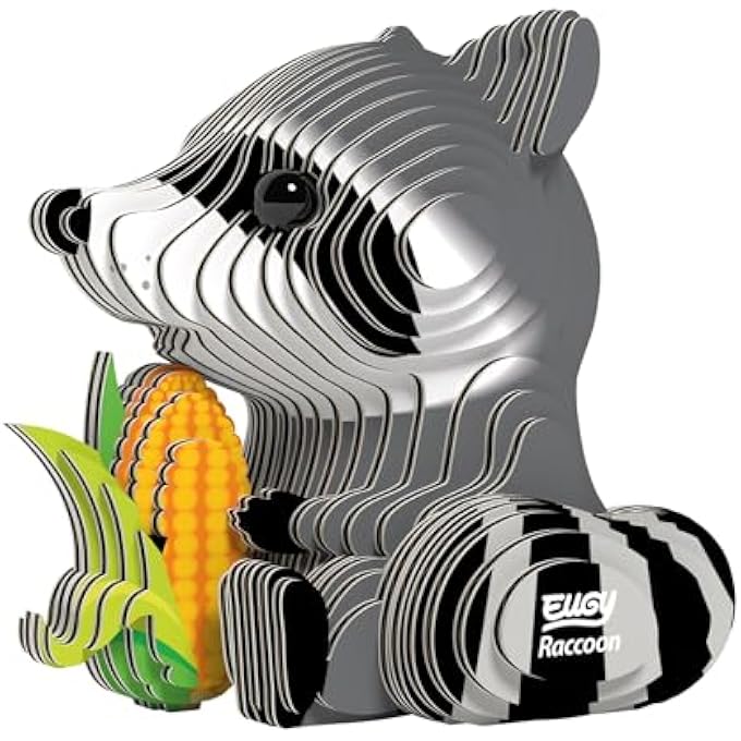 103 RACCOON. ECO-FRIENDLY 3D PAPER PUZZLE - Image 1